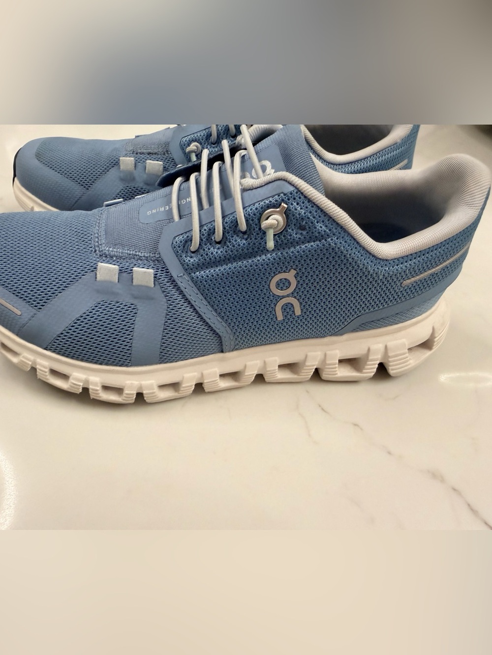 On Running Sneakers in Sky Blue and White